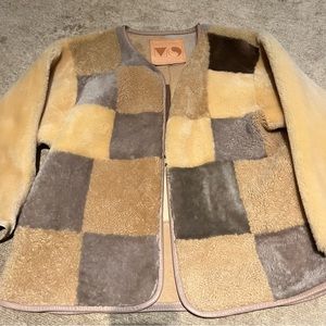 Milena Silvano patchwork shearling jacket